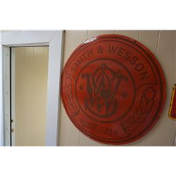 30" DOUBLE SIDED Smith & Wesson Porcelain on Steel Sign, $60 Shipping to Lower 48 States.
