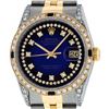 Image 2 : Rolex Mens Two Tone 14K Blue Vignette Diamond & Sapphire Datejust Wristwatch