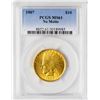 Image 1 : 1907 No Motto $10 Indian Head Eagle Gold Coin PCGS MS61