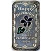 Image 1 : February 1974 Happy Birthday Enamel Silver Art Bar