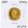 Image 1 : 1881 Italy 20 Lira Gold Coin