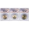 Image 1 : Lot of (3) 2008 Presidential Oath Dollar Coins ANACS MS66