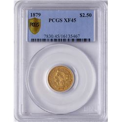 1879 $2 1/2 Liberty Head Quarter Eagle Gold Coin PCGS XF45