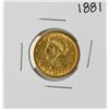 Image 1 : 1881 $5 Liberty Head Half Eagle Gold Coin