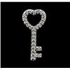 Image 1 : 14KT White Gold 0.25 ctw Diamond Key Pendant