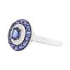 Image 2 : 14KT White Gold 1.07 ctw Sapphire and Diamond Ring