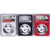 Image 1 : Lot of (3) 2018 China Panda Silver Coins NGC MS70 Early Releases
