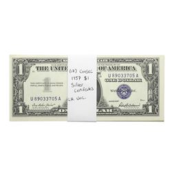 Lot of (17) Consecutive 1957 $1 Silver Certificate Notes Choice Uncirculated