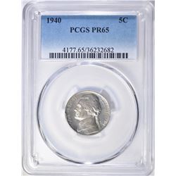 1940 JEFFERSON NICKEL, PCGS PR-65