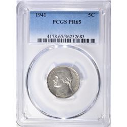 1941 JEFFERSON NICKEL, PCGS PR-65
