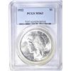 Image 1 : 1922 PEACE DOLLAR, PCGS MS-63
