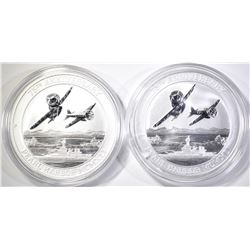 2-2016 TUVALU 1oz .9999 SILVER PEARL HARBOR COINS