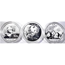 2004, 13 & 14 1oz CHINESE SILVER PANDAS