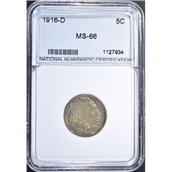 1916-D BUFFALO NICKEL, NNC SUPERB GEM BU