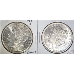 1884-O & 1881-S MORGAN DOLLARS CH BU