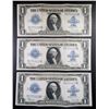 Image 1 : 3- 1923 $1 LARGE SILVER CERTS