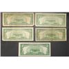 Image 2 : 2- $5 SILVER CERTS; 3- $5 RED SEAL NOTES