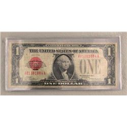 1928 U.S $1 RED SEAL FUNNY BACK- SCARE