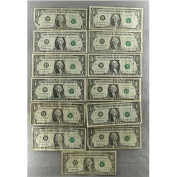 13- STAR NOTES ONE DOLLAR LOT