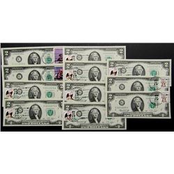 11 - $2 STAMPED 1976 FIRST DAY NOTES
