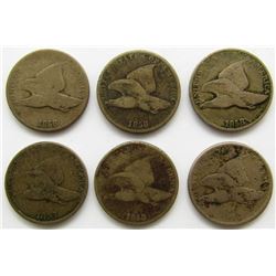 6-FLYING EAGLE CENTS - GOOD'S