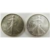 Image 1 : 1986 & 2008 AMERICAN SILVER EAGLES