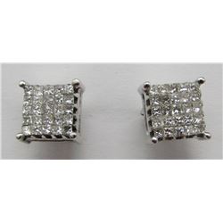 BEAUTIFUL DIAMOND EARRINGS 14k WHITE GOLD