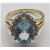 Image 2 : LIGHT BLUE TEAR DROP STONE 14k GOLD RING