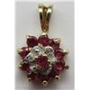 Image 2 : PINK GARNET & DIAMOND PENDANT / EARRING SET