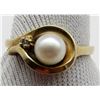 Image 2 : PEARL & DIAMOND RING 10k GOLD