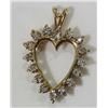 Image 1 : 14k GOLD & DIAMOND HEART PENDANT