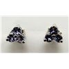 Image 2 : 14k WHITE GOLD / LAVENDAR GEMSTONE EARRINGS