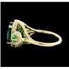 Image 3 : 4.24 ctw Emerald, Tsavorite and Diamond Ring - 14KT Yellow Gold