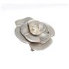 Image 2 : Chanel Matte Silver Camellia Flower Brooch