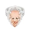 Image 1 : 14KT White Gold 10.03 ctw Morganite and Diamond Ring