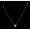 Image 1 : 0.16 ctw Diamond Pendant with Chain - 18KT Rose Gold