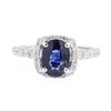 Image 2 : 2.26 ctw Sapphire And Diamond Ring - 14KT White Gold
