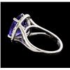 Image 3 : 3.38 ctw Tanzanite and Diamond Ring - 14KT White Gold