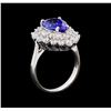 Image 4 : 3.33 ctw Tanzanite and Diamond Ring - 14KT White Gold