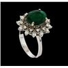 Image 4 : 3.09 ctw Emerald and Diamond Ring - 14KT White Gold