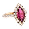 Image 1 : 2.99 ctw Rubellite And Diamond Ring - 14KT Rose Gold