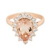 Image 1 : 14KT Rose Gold 2.37 ctw Morganite and Diamond Ring