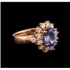 Image 1 : 1.75 ctw Tanzanite and Diamond Ring - 14KT Rose Gold