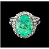 Image 2 : 7.20 ctw Emerald and Diamond Ring - 14KT White Gold