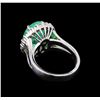 Image 3 : 7.20 ctw Emerald and Diamond Ring - 14KT White Gold