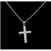 Image 1 : 0.70 ctw Diamond Pendant With Chain - 14KT White Gold