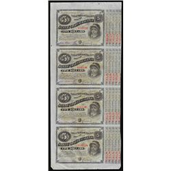 Uncut Sheet of (4) State of Louisiana Baby Bond Obsolete Notes