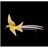 Image 1 : 14KT Yellow Gold Diamond Bird Brooch