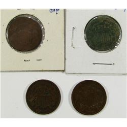 1866, '67, '68, & '69 TWO CENT PIECES