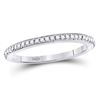Image 1 : 0.14 CTW Diamond Single Row Stackable Ring 10KT White Gold - REF-18K2W